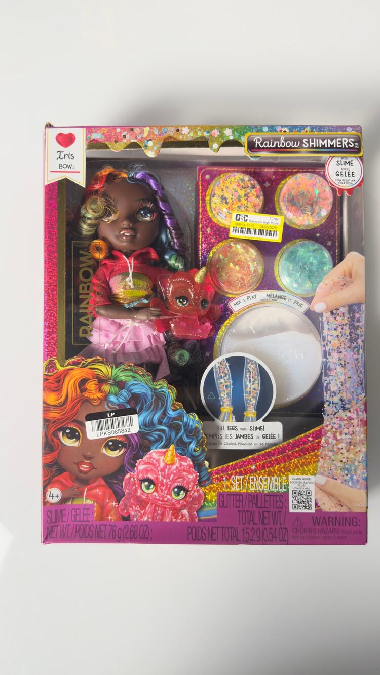 Rainbow High Rainbow Shimmers Iris Bow 11" Doll Slime Kit & Pet New